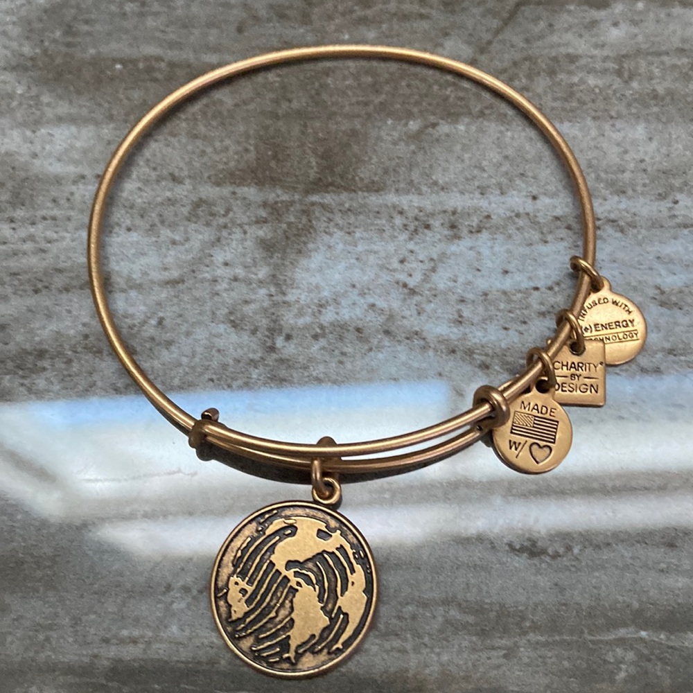 Alex And Ani World Globe Map Bangle Bracelet - image 1